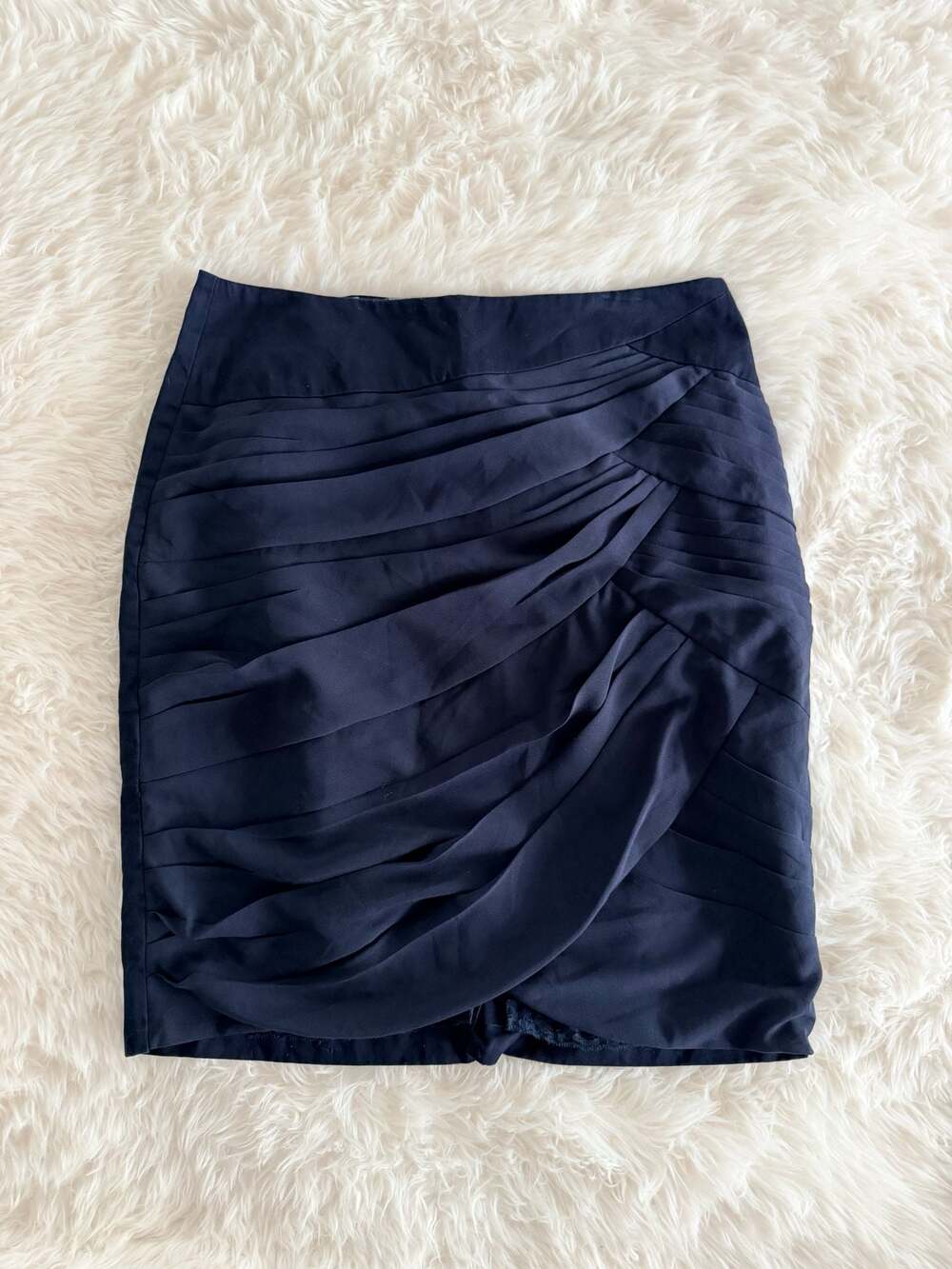 Anthropologie Size 4 Navy Ruched Tulip Mini Skirt